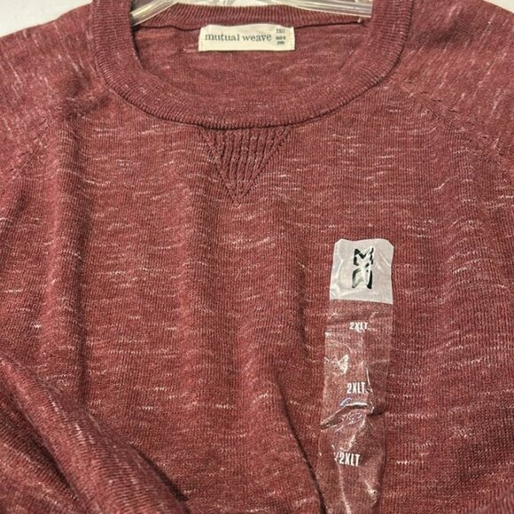 Mutual Weave Maroon Crewneck lightweight shirt. Size 2XLT New Burgandy - Picture 7 of 7
